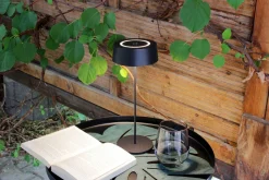 Eco-Light LED Akku Tischlampe Schwarz Touch Dimmer USB IP54 2 W< Metall Lampen|Led Außenleuchten