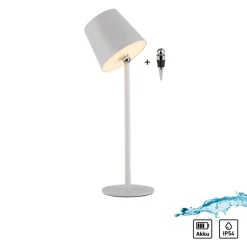 Schlafzimmer Lampen|Metall Lampen*Just Light LED Akku Tischlampe Weiß dimmbar Touch 37 cm 320 lm 2 W