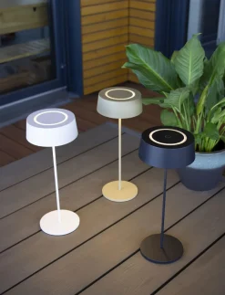 Metall Lampen|Led Außenleuchten*Eco-Light LED Akku Tischlampe Weiß Touch Dimmer USB IP54 3000 K