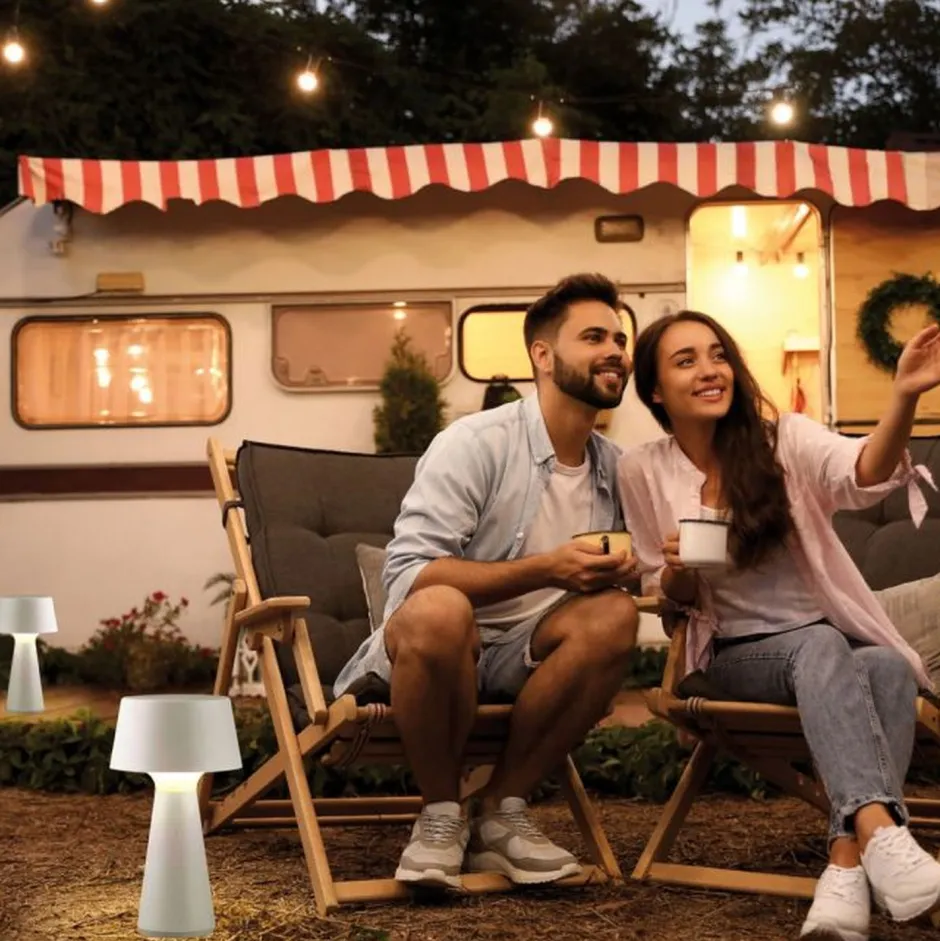 Just Light LED Akku Tischleuchte dimmbar Touch IP54 Weiß 28,9 cm< Led Lampen|Schlafzimmer Lampen