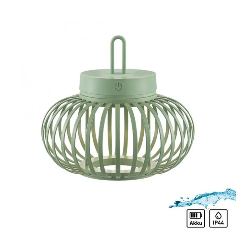 Just Light LED Akku Tischleuchte Dimmer Touch 22 cm IP44 2 W Grün< Schlafzimmer Lampen|Metall Lampen