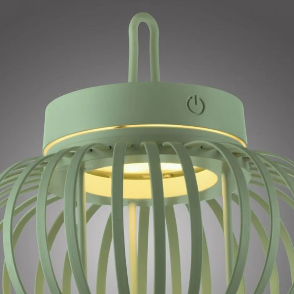 Just Light LED Akku Tischleuchte Dimmer Touch 22 cm IP44 2 W Grün< Schlafzimmer Lampen|Metall Lampen