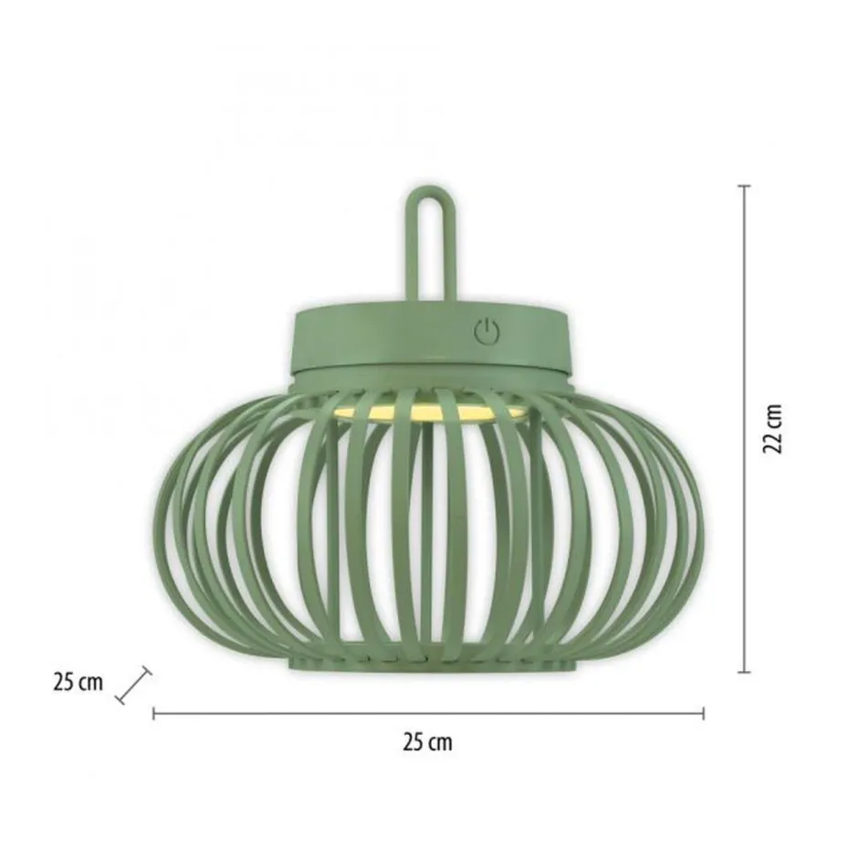 Just Light LED Akku Tischleuchte Dimmer Touch 22 cm IP44 2 W Grün< Schlafzimmer Lampen|Metall Lampen