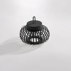 Just Light LED Akku Tischleuchte dimmbar 22 cm IP44 2 W Schwarz< Schlafzimmer Lampen|Metall Lampen