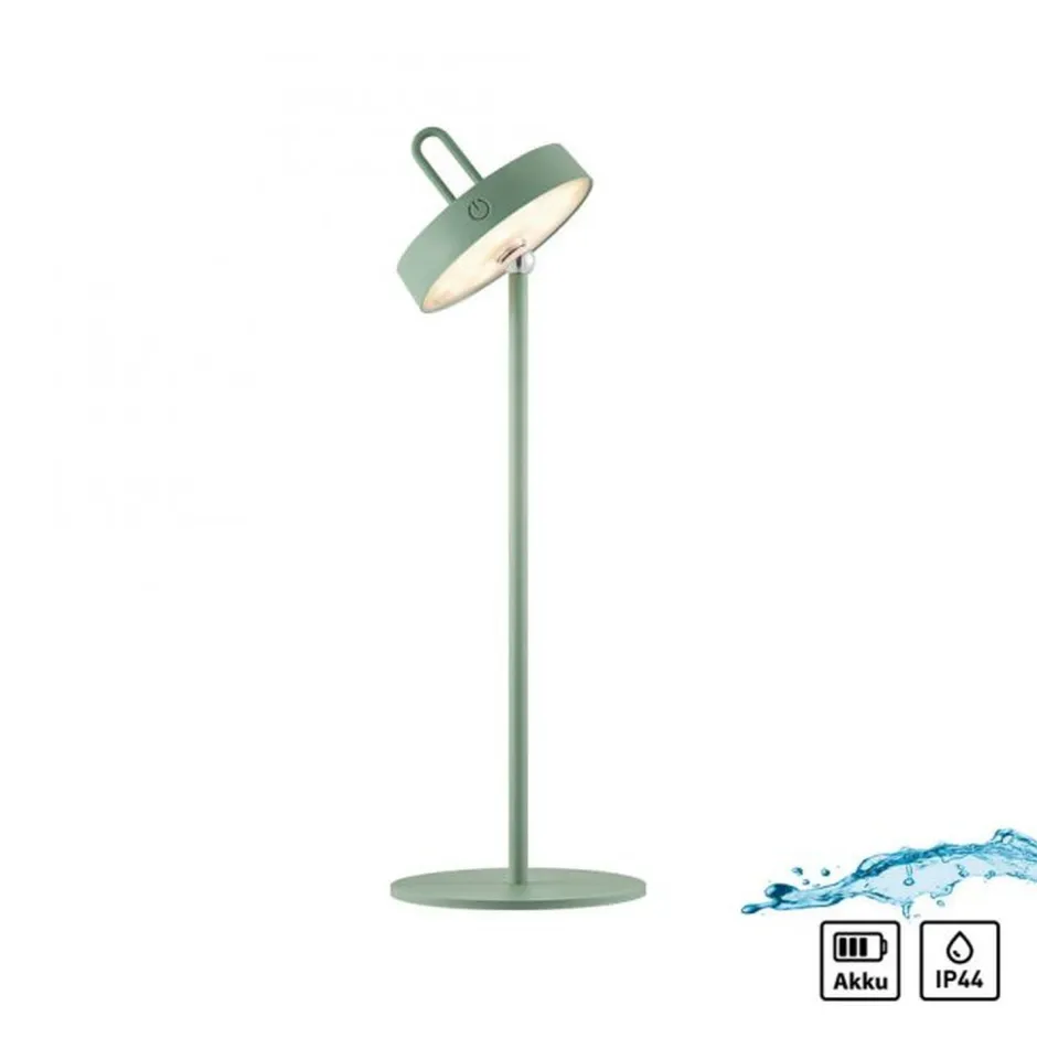 Just Light LED Akku Tischleuchte Grün Dimmer Touch IP44 47,2 cm< Schlafzimmer Lampen|Tischlampen