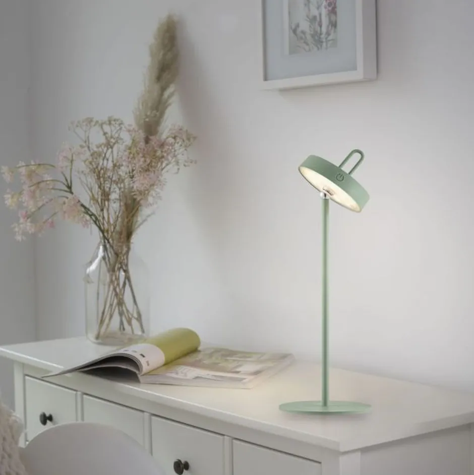 Just Light LED Akku Tischleuchte Grün Dimmer Touch IP44 47,2 cm< Schlafzimmer Lampen|Tischlampen