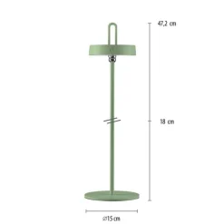 Just Light LED Akku Tischleuchte Grün Dimmer Touch IP44 47,2 cm< Schlafzimmer Lampen|Tischlampen