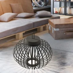 Just Light LED Akku Tischleuchte IP44 Schwarz Dimmer Touch 33 cm< Schlafzimmer Lampen|Metall Lampen