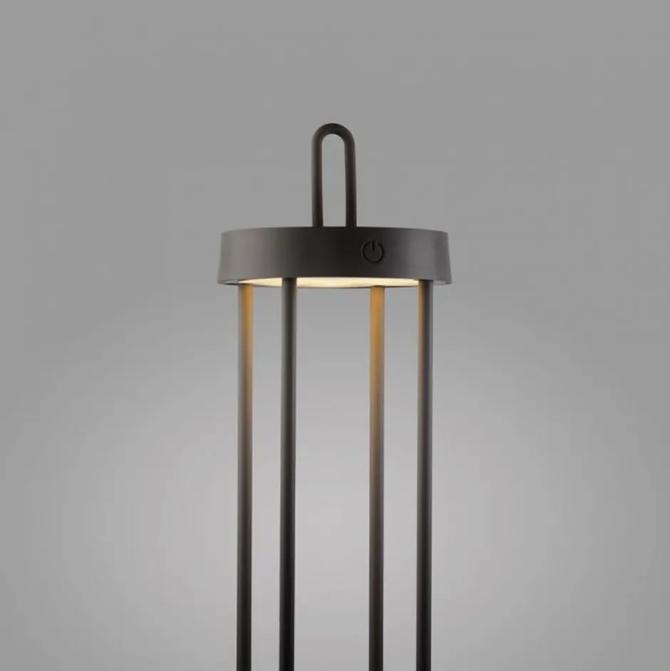 Just Light LED Akku Tischleuchte Metall dimmbar IP44 2 W Schwarz< Led Lampen|Schlafzimmer Lampen