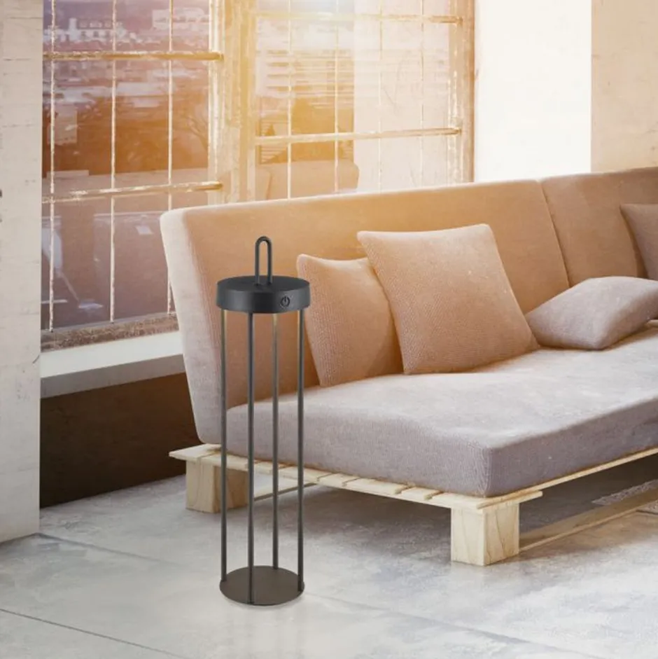 Just Light LED Akku Tischleuchte Metall dimmbar IP44 2 W Schwarz< Led Lampen|Schlafzimmer Lampen