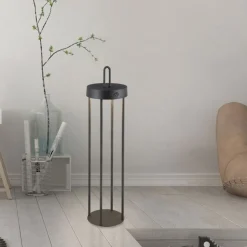 Just Light LED Akku Tischleuchte Metall dimmbar IP44 2 W Schwarz< Led Lampen|Schlafzimmer Lampen