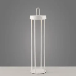 Led Lampen|Schlafzimmer Lampen*Just Light LED Akku Tischleuchte Metall dimmbar IP44 2700 K Weiß