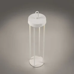 Led Lampen|Schlafzimmer Lampen*Just Light LED Akku Tischleuchte Metall dimmbar IP44 2700 K Weiß