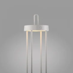 Led Lampen|Schlafzimmer Lampen*Just Light LED Akku Tischleuchte Metall dimmbar IP44 2700 K Weiß