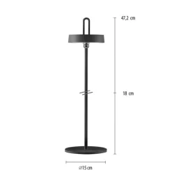 Just Light LED Akku Tischleuchte Schwarz Dimmer Touch IP44 47,2 cm< Schlafzimmer Lampen|Tischlampen
