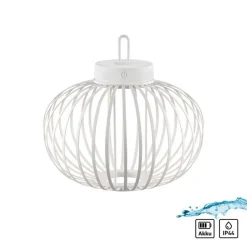 Schlafzimmer Lampen|Metall Lampen*Just Light LED Akku Tischleuchte Weiß Dimmer Touch 33 cm IP44 2 W