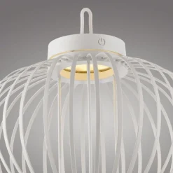 Schlafzimmer Lampen|Metall Lampen*Just Light LED Akku Tischleuchte Weiß Dimmer Touch 33 cm IP44 2 W