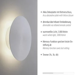 Paul Neuhaus LED Akku Wandlampe in Silber dimmbar mit Fernbedienung< Flurlampen|Wohnzimmerlampen