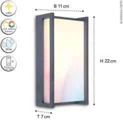 Eco-Light LED Außenlampe Aluminium RGB IP54 16 W H:22 cm dimmbar< Metall Lampen|Led Außenleuchten