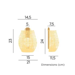 Feuchtraumleuchten|Moderne Außenleuchten*Newgarden LED Außenleuchte Akku Rattan H: 24,5 cm kabellos dimmbar