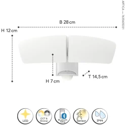 Led Außenleuchten|Moderne Außenleuchten*Eco-Light LED Außenleuchte Bewegungsmelder IP44 B:28 cm dimmbar
