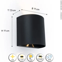 Metall Lampen|Led Außenleuchten*Eco-Light LED Außenleuchte Wand Aluminium IP54 400 lm Up Down