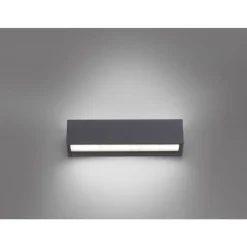 Feuchtraumleuchten|Badezimmer Lampe*Paul Neuhaus LED Außenleuchte Wand Aluminium B:25 cm IP65 Up & Down