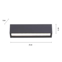 Feuchtraumleuchten|Badezimmer Lampe*Paul Neuhaus LED Außenleuchte Wand Aluminium B:25 cm IP65 Up & Down