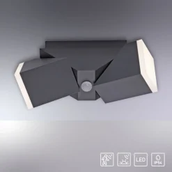 Paul Neuhaus LED Außenleuchte Wand mit Bewegungsmelder IP54 Up Down< Metall Lampen|Feuchtraumleuchten