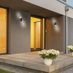 Paul Neuhaus LED Außenleuchte Wand mit Bewegungsmelder IP54 Up Down< Metall Lampen|Feuchtraumleuchten