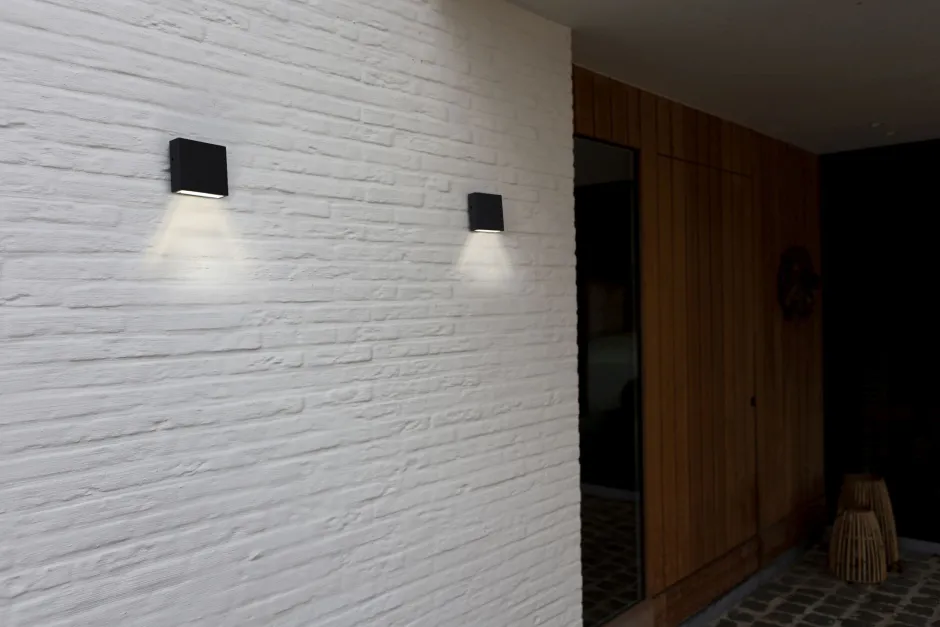 Metall Lampen|Led Außenleuchten*Eco-Light LED Außenleuchte Wand Schwarz IP54 10 W 3000 K Up Down