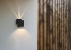 Eco-Light LED Außenleuchte Wand Up Down IP44 B:19,5 cm Schwarz< Metall Lampen|Led Außenleuchten