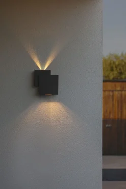 Eco-Light LED Außenleuchte Wand Up Down IP44 B:19,5 cm Schwarz< Metall Lampen|Led Außenleuchten