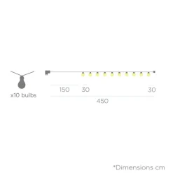 Newgarden LED Außenlichterkette mit Stecker IP44 Transparent 4,5m 2700K< Außenlichterketten|Dekolampen Außen