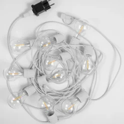 Außenlichterketten|Dekolampen Außen*Newgarden LED Außenlichterkette 10x E27 IP44 Weiß 2700 K 5 m lang