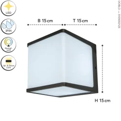 Eco-Light LED Außenwandlampe Anthrazit Aluminium IP54 4000 K 19 W< Metall Lampen|Led Außenleuchten