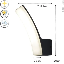 Eco-Light LED Außenwandlampe blendarm H:20,4 cm IP44 Anthrazit< Led Außenleuchten|Moderne Außenleuchten