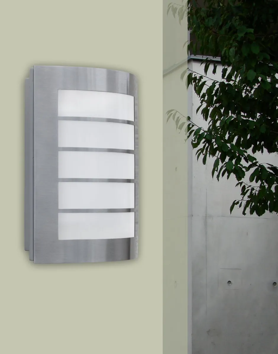 Eco-Light LED Außenwandlampe Edelstahl IP44 H:21,6 cm 850 lm 8 W< Metall Lampen|Led Außenleuchten