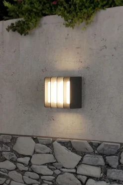 Eco-Light LED Außenwandlampe Schwarz 3000 K IP54 dekorativ Modern< Metall Lampen|Led Außenleuchten