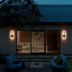 Elstead LED Außenwandleuchte Aluminium H: 56 cm IP44 Schwarz indirekt< Metall Lampen|Messinglampen