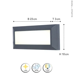 Eco-Light LED Außenwandleuchte Anthrazit 4000 K IP54 blendarm< Metall Lampen|Led Außenleuchten