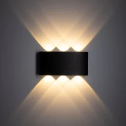 Metall Lampen|Feuchtraumleuchten*TK Lighting LED Außenwandleuchte Up Down IP54 H:8 cm 480 lm 3000 K