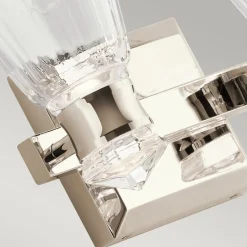 Elstead LED Badezimmerlampe Wand IP44 36,8 cm breit Glas Metall< Led Lampen|Wandleuchten