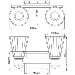 Elstead LED Badezimmerlampe Wand IP44 36,8 cm breit Glas Metall< Led Lampen|Wandleuchten