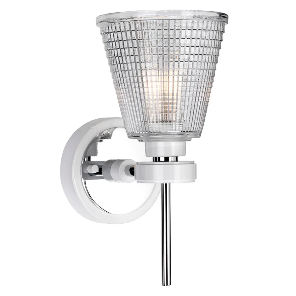 Wandleuchten|Badezimmer Lampe*Elstead LED Badezimmerleuchte Glas IP44 in Chrom verstellbar