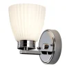 Wandleuchten|Badezimmer Lampe*Elstead LED Badezimmerleuchte Riffelglas IP44 in Chrom Weiß