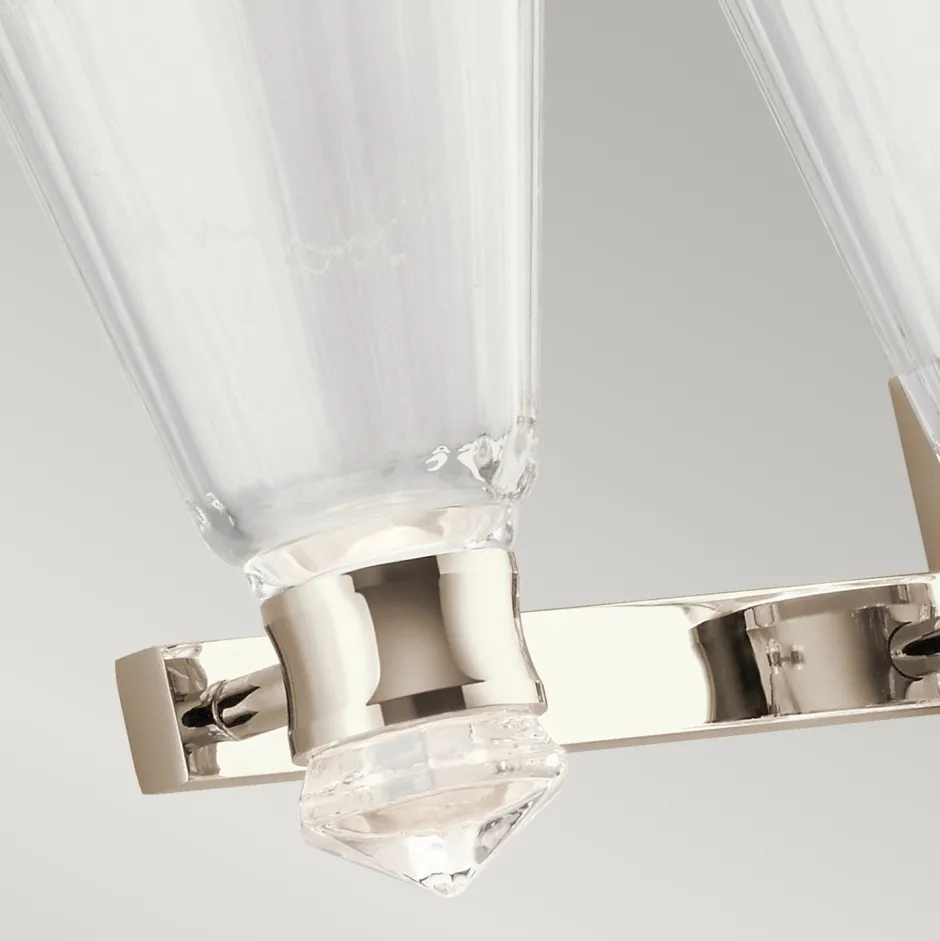 Led Lampen|Wandleuchten*Elstead LED Badezimmerleuchte Spiegel Metall Glas IP44 84,8 cm lang