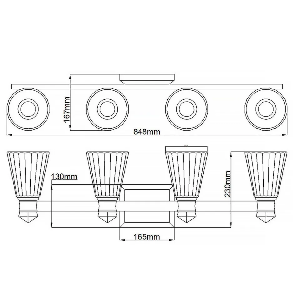 Led Lampen|Wandleuchten*Elstead LED Badezimmerleuchte Spiegel Metall Glas IP44 84,8 cm lang