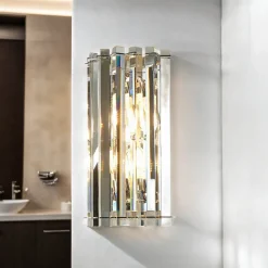 Kristalllampen|Designerlampen*Elstead LED Badlampe Kristall Glas IP44 modernes Design