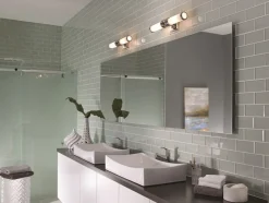 Wandleuchten|Badezimmer Lampe*Elstead LED Badlampe Wand drehbar IP44 Weiß Chrom AMINE